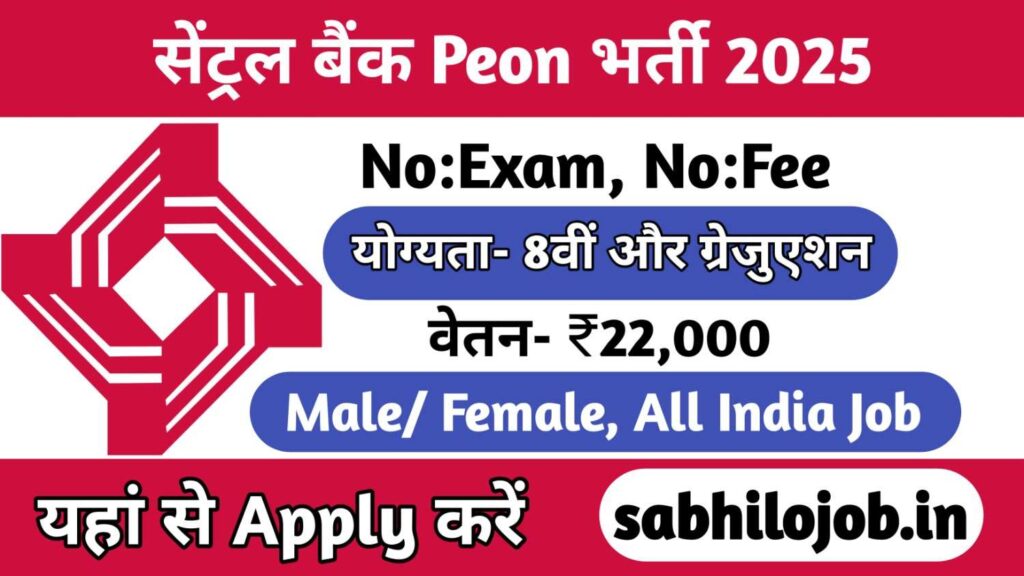 Central Bank Peon Recruitment 2025