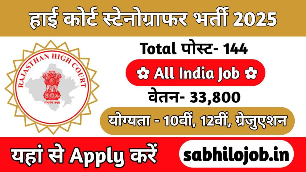 Rajasthan High Court Stenographer Recruitment