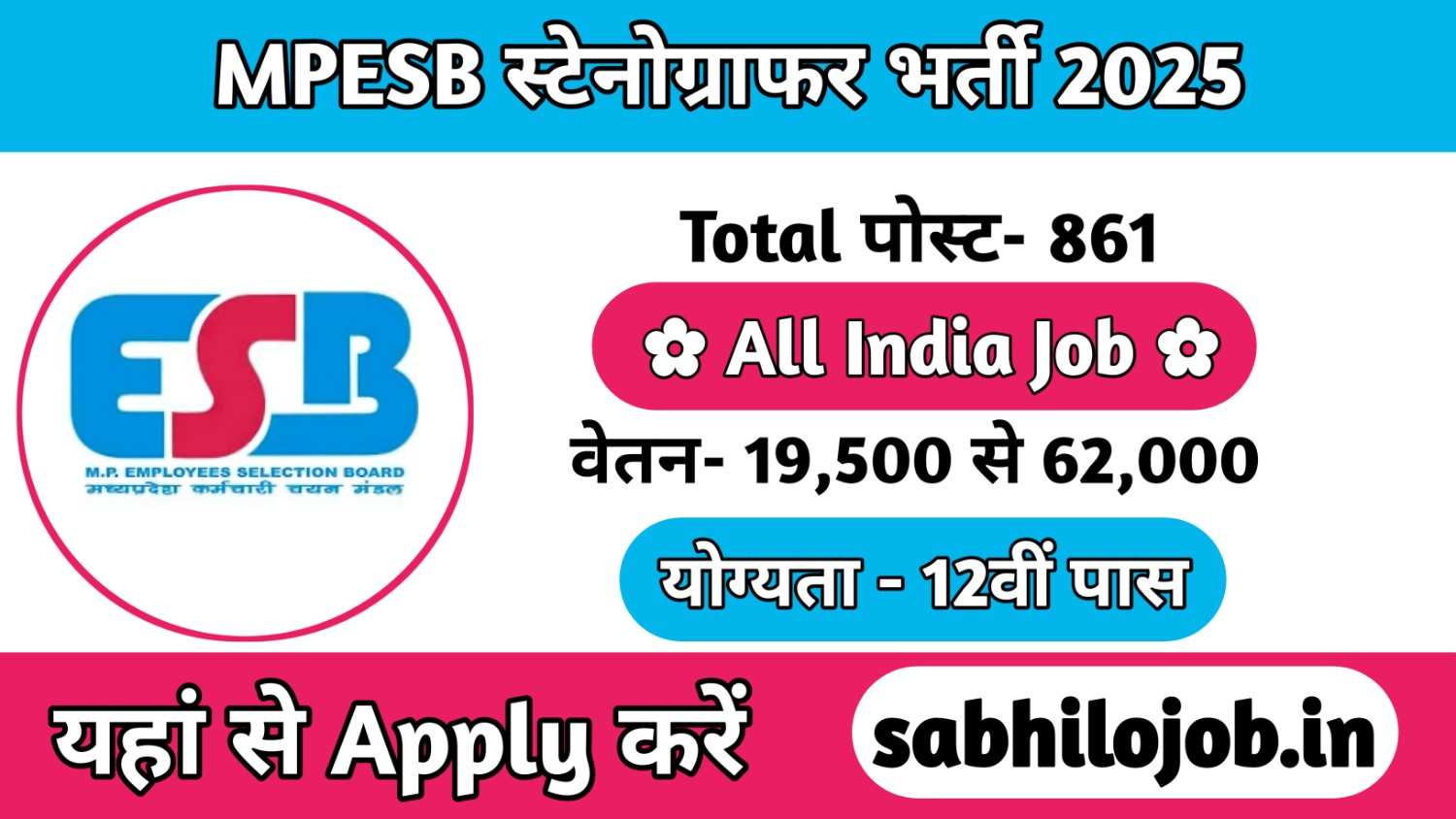 MPESB Stenographer Recruitment