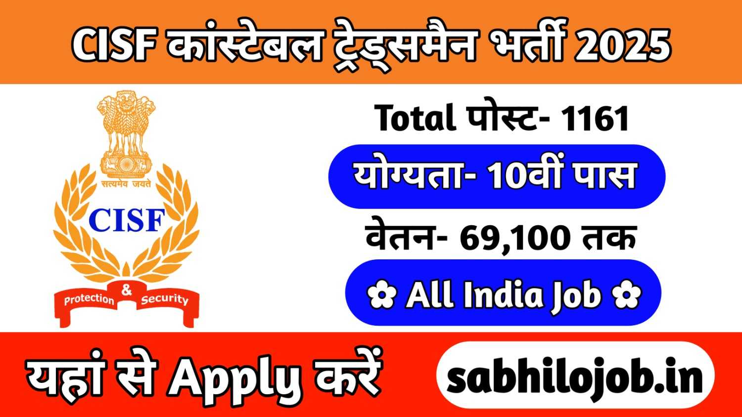 CISF Constable Tradesman Recruitment