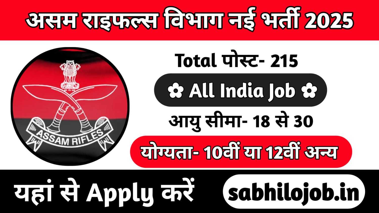 Assam Rifles Rally Recruitment 2025