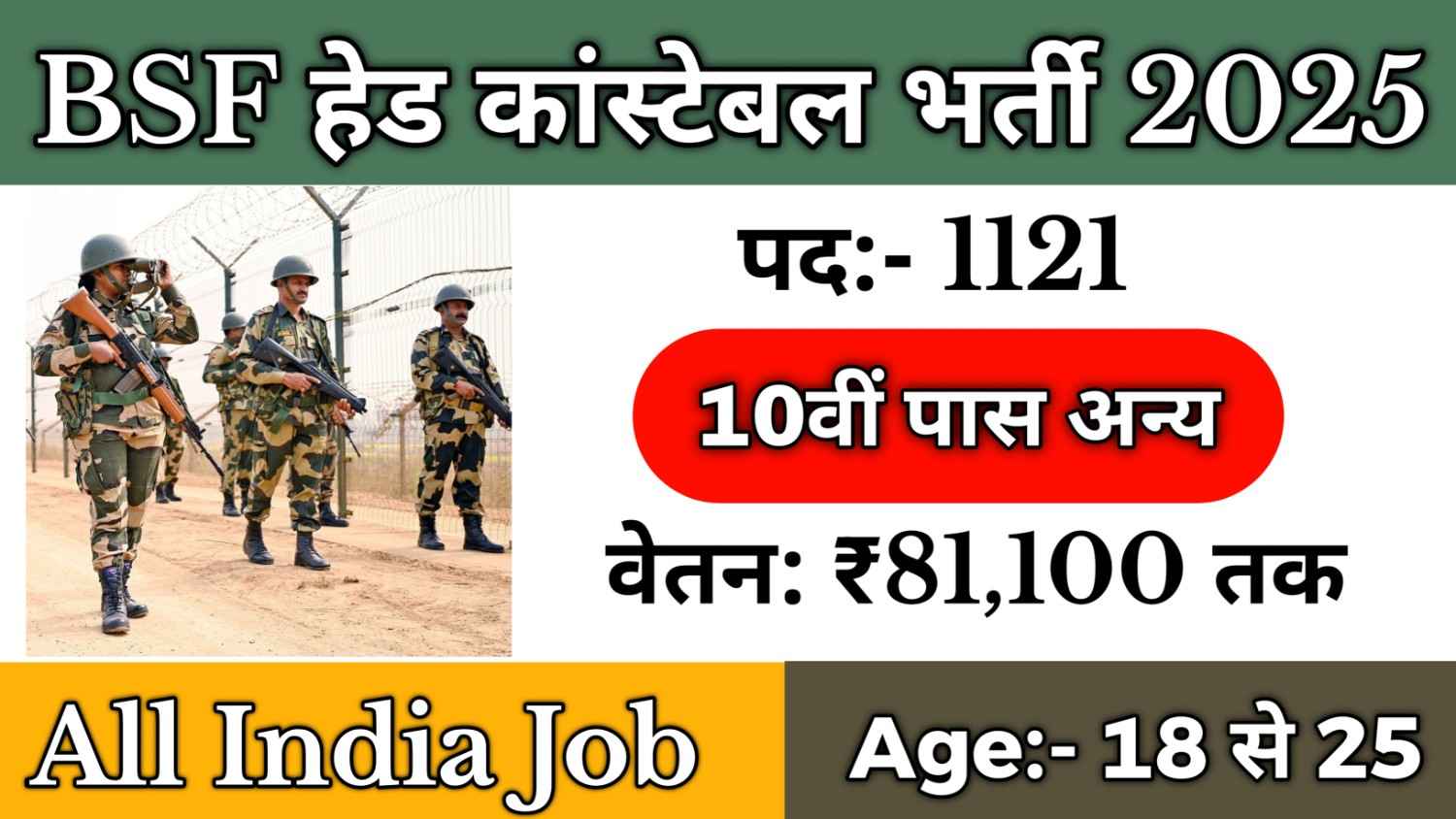 BSF Head Constable Recruitment 2025