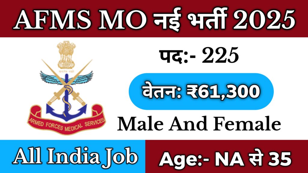 AFMS Medical Officer Recruitment 2025