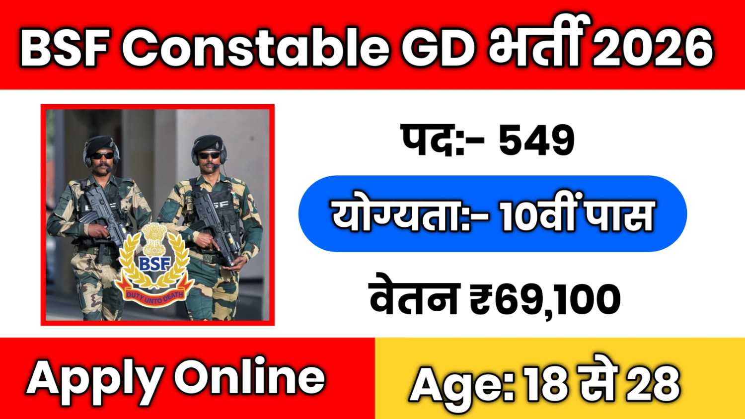 BSF Constable GD Recruitment 2025