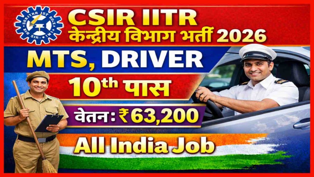 CSIR IITR Recruitment 2026