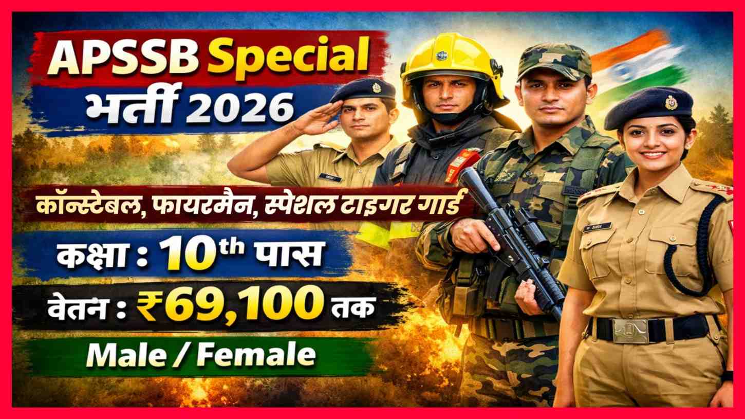 APSSB Special Recruitment Drive Recruitment Drive 2026