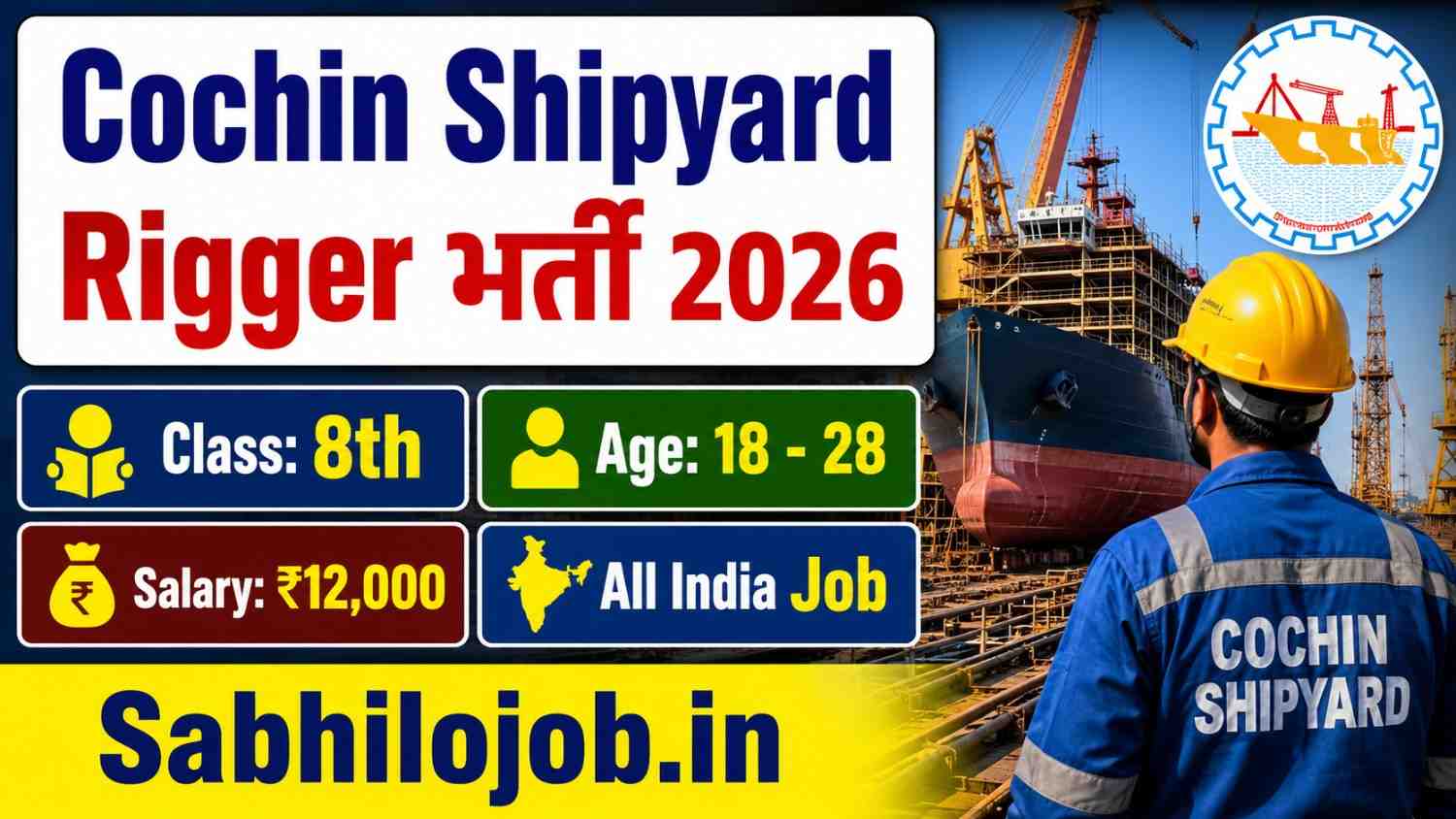 Cochin Shipyard Rigger Recruitment 2026