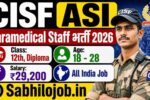 CISF ASI Paramedical Staff Recruitment 2026