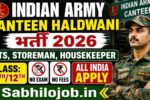 Indian Army Canteen Haldwani Recruitment 2026