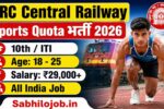 RRC Central Railway Sports Quota Recruitment 2026