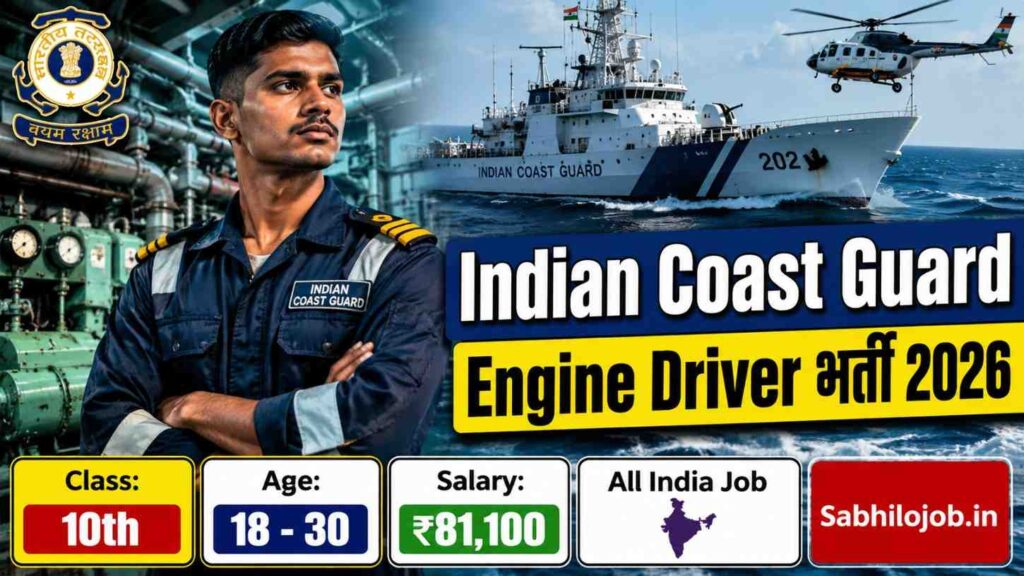 Indian Coast Guard Engine Driver Recruitment 2026