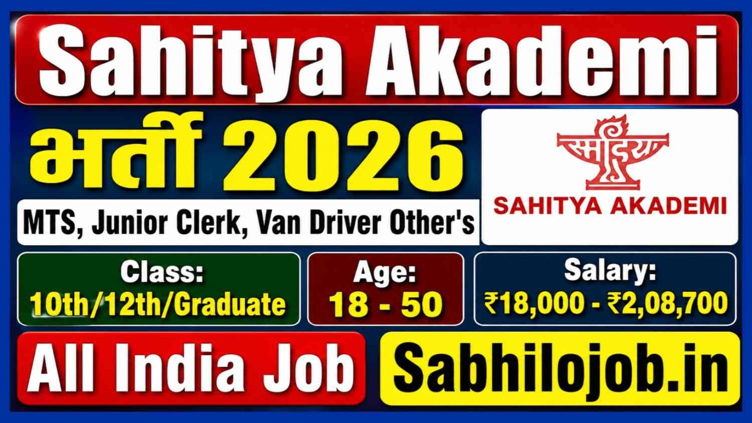 Sahitya Akademi Recruitment 2026