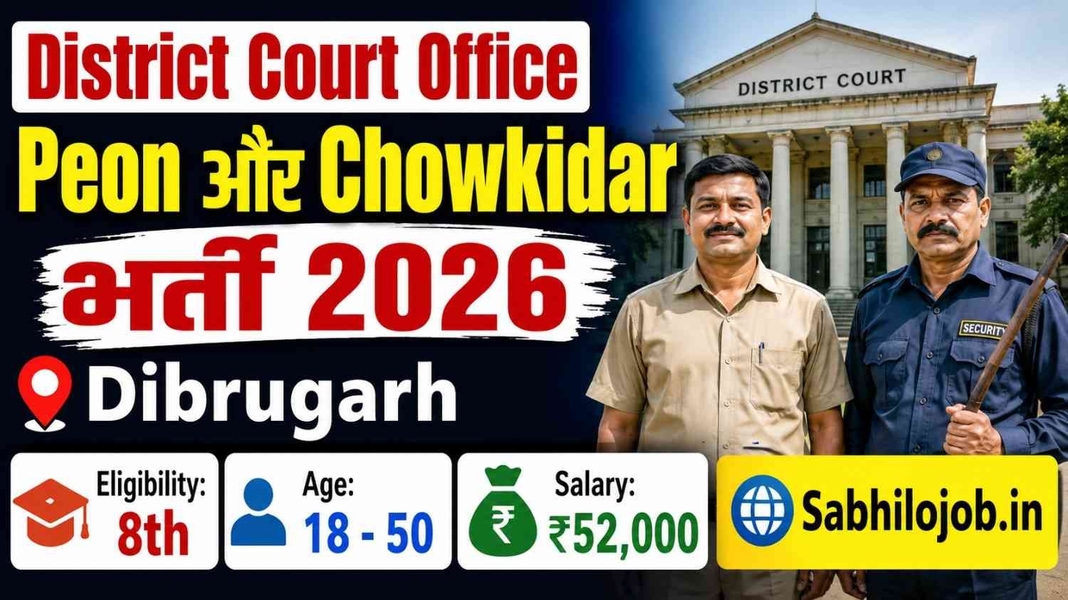 Dibrugarh District Court Peon Recruitment 2026