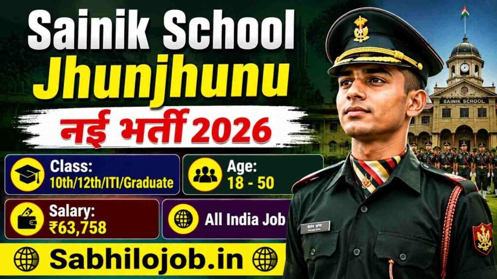 Sainik School Jhunjhunu Recruitment 2026