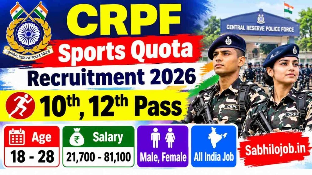 CRPF Sports Quota Recruitment 2026