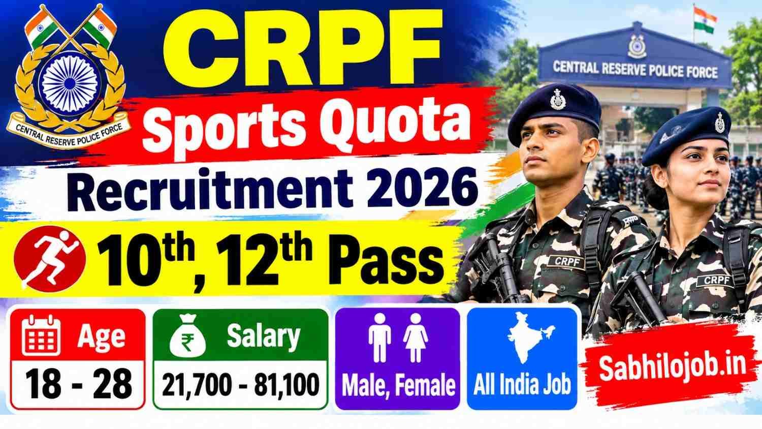 CRPF Sports Quota Recruitment 2026