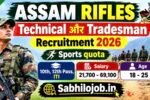 Assam Rifles Technical and Tradesman Recruitment 2026