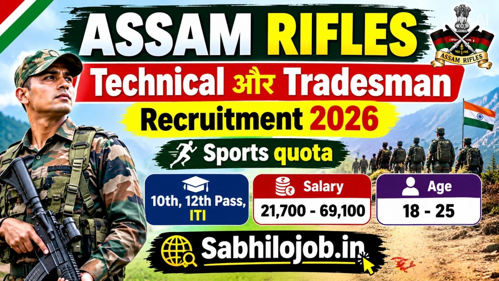 Assam Rifles Technical and Tradesman Recruitment 2026