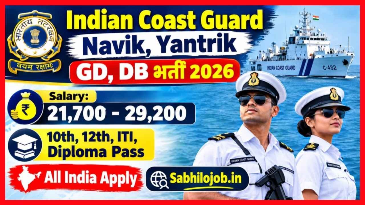 Indian Coast Guard Navik, Yantrik Recruitment 2026